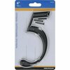 Hillman 6 in. Reflective Black Plastic Nail-On Number 5 1 pc, 3PK 844815